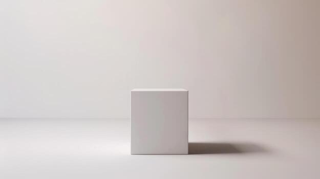 minimalista blanco cubo en sin costura degradado antecedentes para producto monitor Bosquejo foto