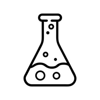 Conical flask science laboratory symbol vector