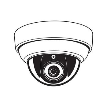 Flat dome security camera icon with multiple color options vector