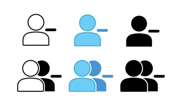 Person Remove Icon Pack Outline Filled Two Tone for App UI and Web Design vector