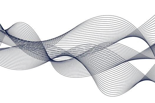 Abstract Wave Line Pattern on White Background File Format vector