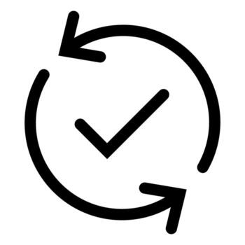 round convenient icon like easy pay or update. concept of replace or swap symbol and quality control. linear trend modern synchronize logotype graphic stroke art design web element isolated on white. vector