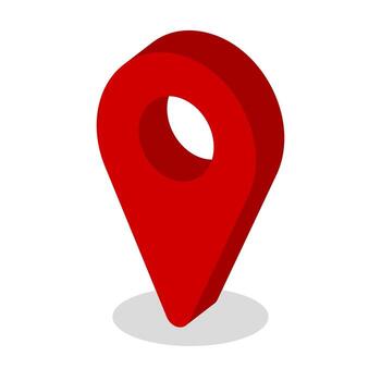 Red location pin on a map vector