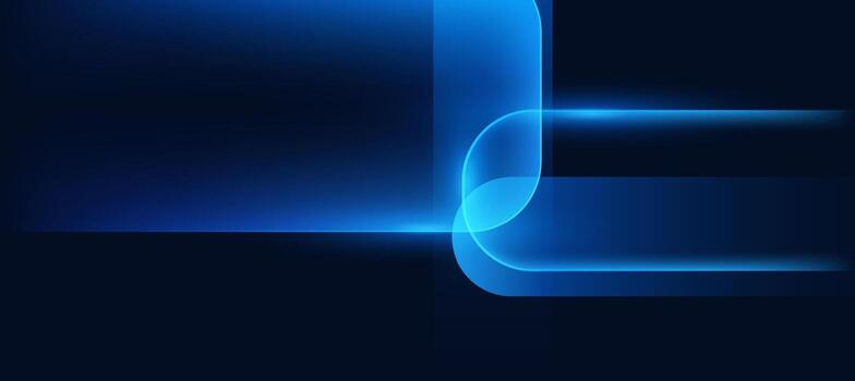 Abstract blue glow curve lines on dark background vector