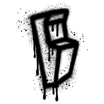 Arcade game machine in graffiti style with spray paint. vector