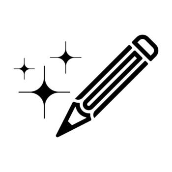 icono símbolo de un lápiz espumoso, representando artificial inteligencia escritura vector