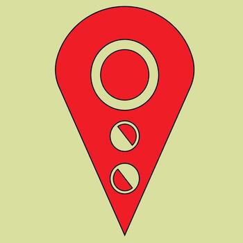A location tag with an epic and modern design, GPS location pin, address map pointer, suitable for app and web design and games creation, good for logos and signs and tags and business cards vector