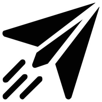 negro papel avión altísimo mediante el cielo, simbolizando rápido entrega vector