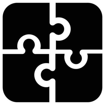 Four Puzzle Pieces Connect Seamlessly, Forming a Complete Square Background Animation vector