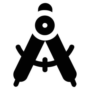 Brújula redacción herramienta icono para preciso medición y diseño redacción icono perfectamente vector