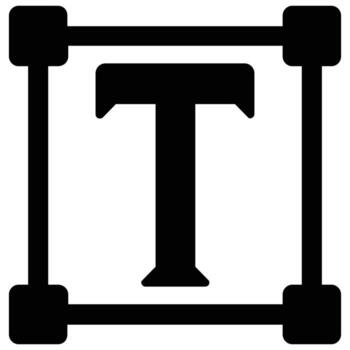 Black Letter T Enclosed in a Square Frame Design Element vector