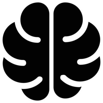 negro cerebro icono representa inteligencia y cognitivo función efectivamente vector