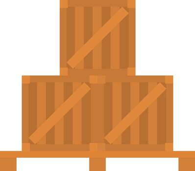 de madera caja en paleta plano ilustración. limpiar icono diseño elemento en transparente antecedentes vector