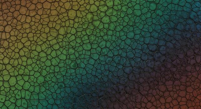 Embossed Cellular Pattern with a Moody Diagonal Rainbow Gradient. photo