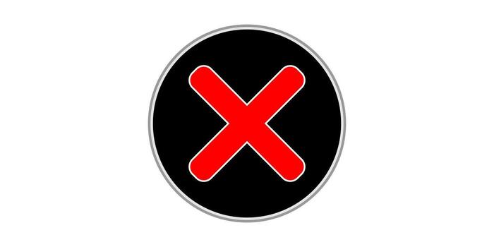 Red Cross Error Icon in Black Circle vector