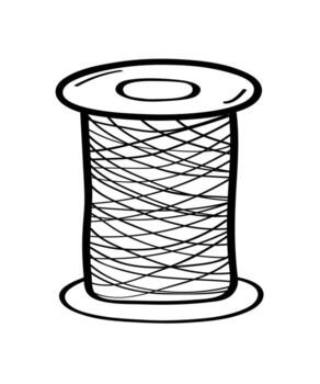 Sewing thread on a spool. Thread for needlework and sewing. Isolated on white. vector