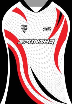 red and black with abstract shape pattern for jersey design sublimation printing vector