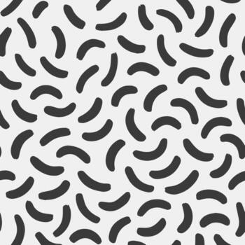 Abstract memphis style pattern with repeating black curved lines on a white background vector