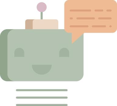 robot talk flat icon design vector