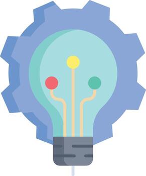 Flat process idea technology icon vector