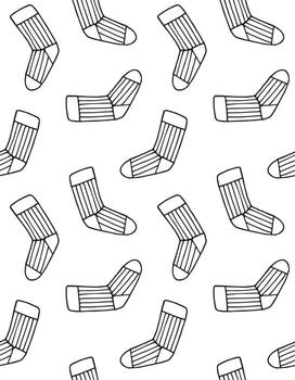 Seamless pattern of hand drawn doodle sketch knitted sock isolated on white background vector