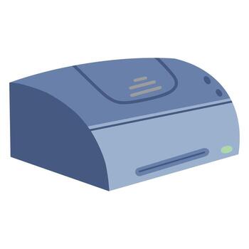 oficina impresora dispositivo ilustración, lugar de trabajo documento tecnología, digital impresión máquina aislado diseño vector