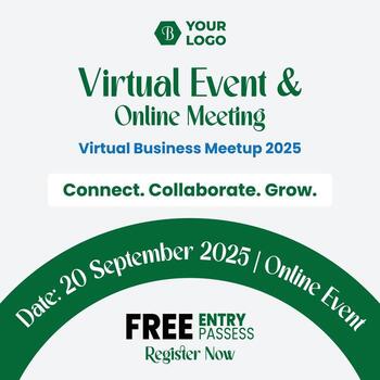 Virtual Event and Online Meeting Social Media Post Template, keywords vector