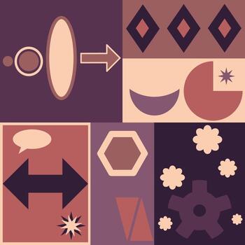Abstract geometric seamless pattern with shapes vector