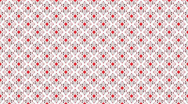 Vibrant geometric pattern featuring red and white shapes arranged in a repeating design for decorative purposes vector
