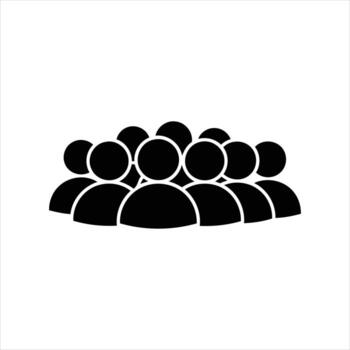 a densely packed group of people. The icon should feature simplified vector