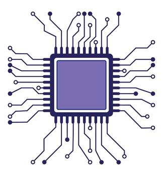 Microchip and Circuit Board Illustration vector
