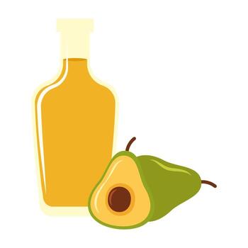 clasificado vaso botellas lleno con dorado natural aceites rodeado por varios semillas y nueces en un rústico superficie. cálido, terroso tonos realce su orgánico texturas vector