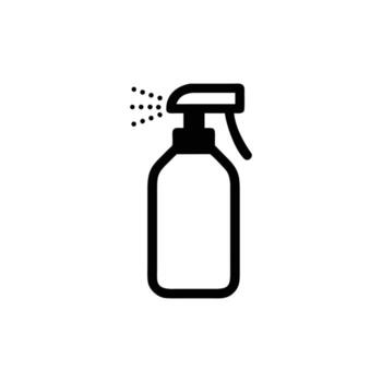 Black Spray Bottle Outline Icon with Transparent Background for Simple Design vector