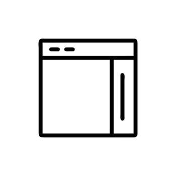 Minimalist Browser Window Outline with Scrollbar on White Background vector