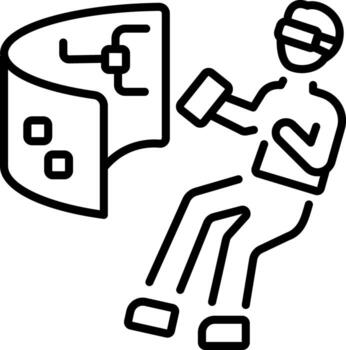 A line style icon showing vr simulation scene vector
