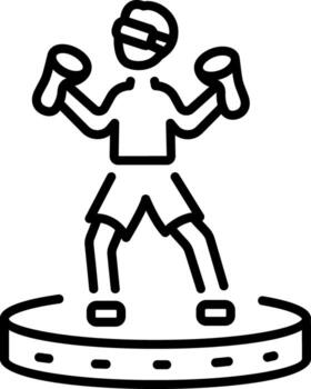 A linear icon representing vr gaming activity vector