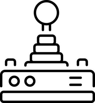 A line style icon depicting a gaming joystick device vector