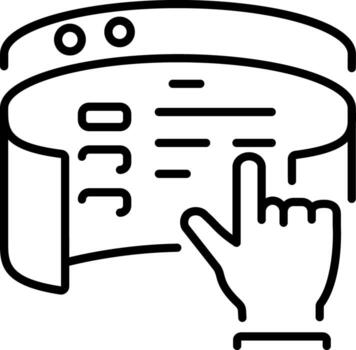 A linear icon representing vr coding project vector
