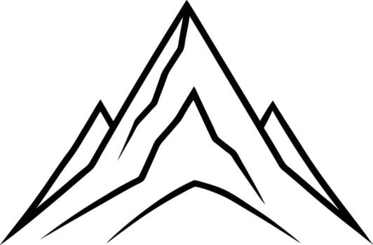 A mountain with a triangle shape on it vector