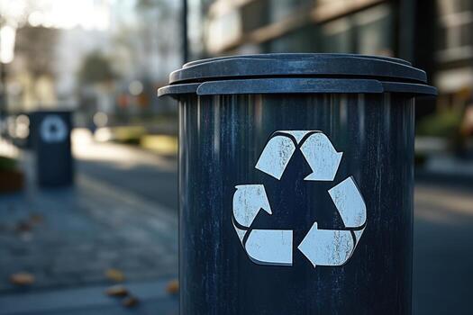 A black trash can photo