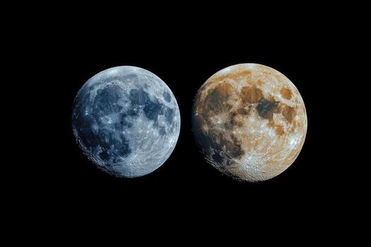 Two full moons in different colors photo