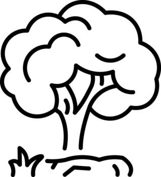 A line style icon showing forest tree vector