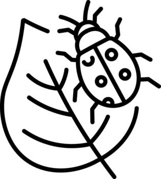 A linear style icon representing ladybug vector