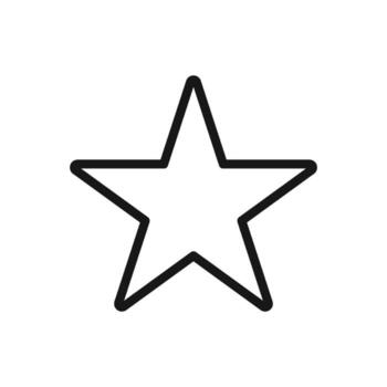 A line art icon of a five-pointed star, a common graphic element in Y2K aesthetic. vector