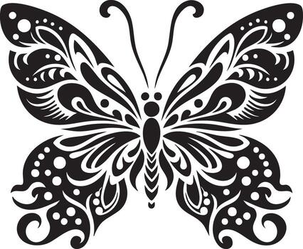 Elegant Butterfly with Abstract Patterns vector