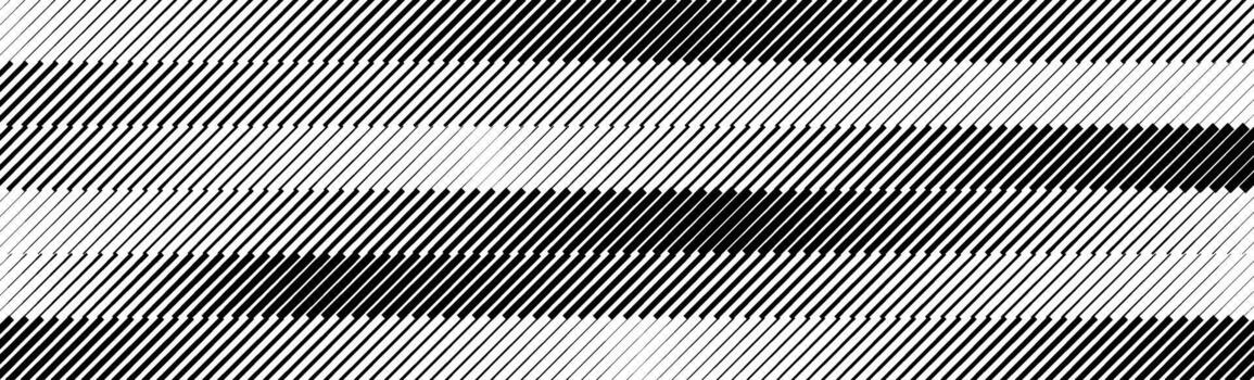 Oblique stripe halftone gradient texture. Slanted line gradation background. Black and white parallel diagonal wallpaper. Repeating stripe pattern backdrop. Abstract Doppler effect concept vector