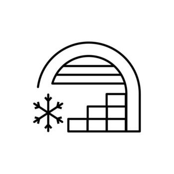 Cold Storage Outline Linear Sign for Graphic and Web Design, Apps, Adverts, Various Cards vector