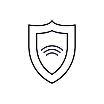 Waves as Connection and Shield Icon for Web Sites, Books, Cards, Apps vector