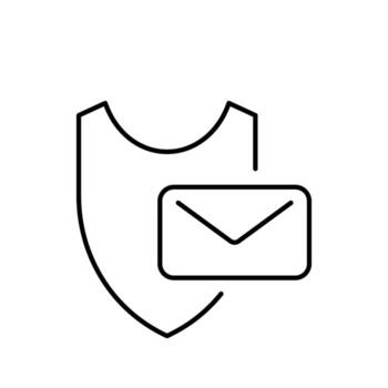 Shield by Mail Minimalistic Line Icon for Web and Graphic Design, Apps, Banners, Social Network and Cards vector