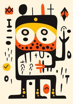 Abstract retro doodles. Abstraction with geometric shapes. vector